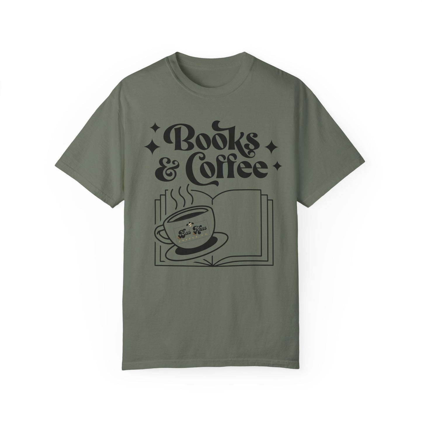 Books & Coffee Unisex Garment-Dyed T-shirt