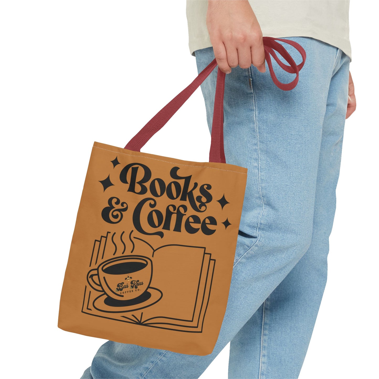 Bee's Knees/Coffee & Books Tote Bag (AOP)