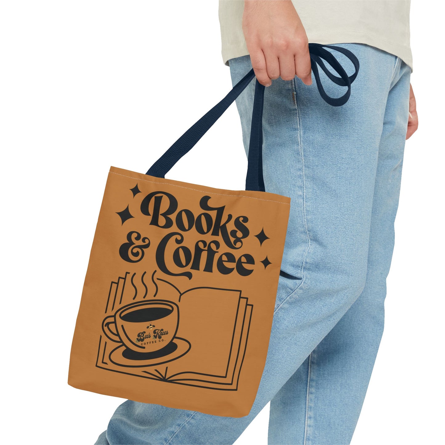 Bee's Knees/Coffee & Books Tote Bag (AOP)