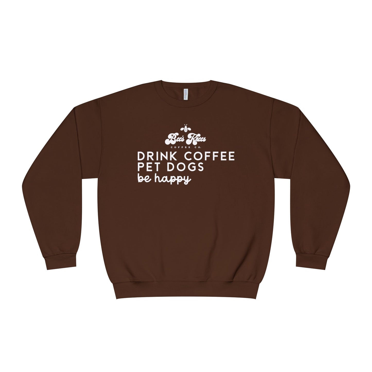 Bee's Knees logo/Drink Coffee, Pet Dogs Unisex NuBlend® Crewneck Sweatshirt