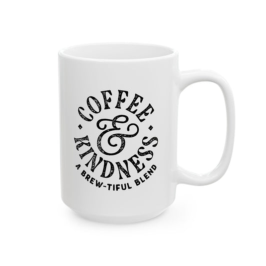 Bee's Knees Logo/Coffee & Kindness Ceramic Mug, (11oz, 15oz)
