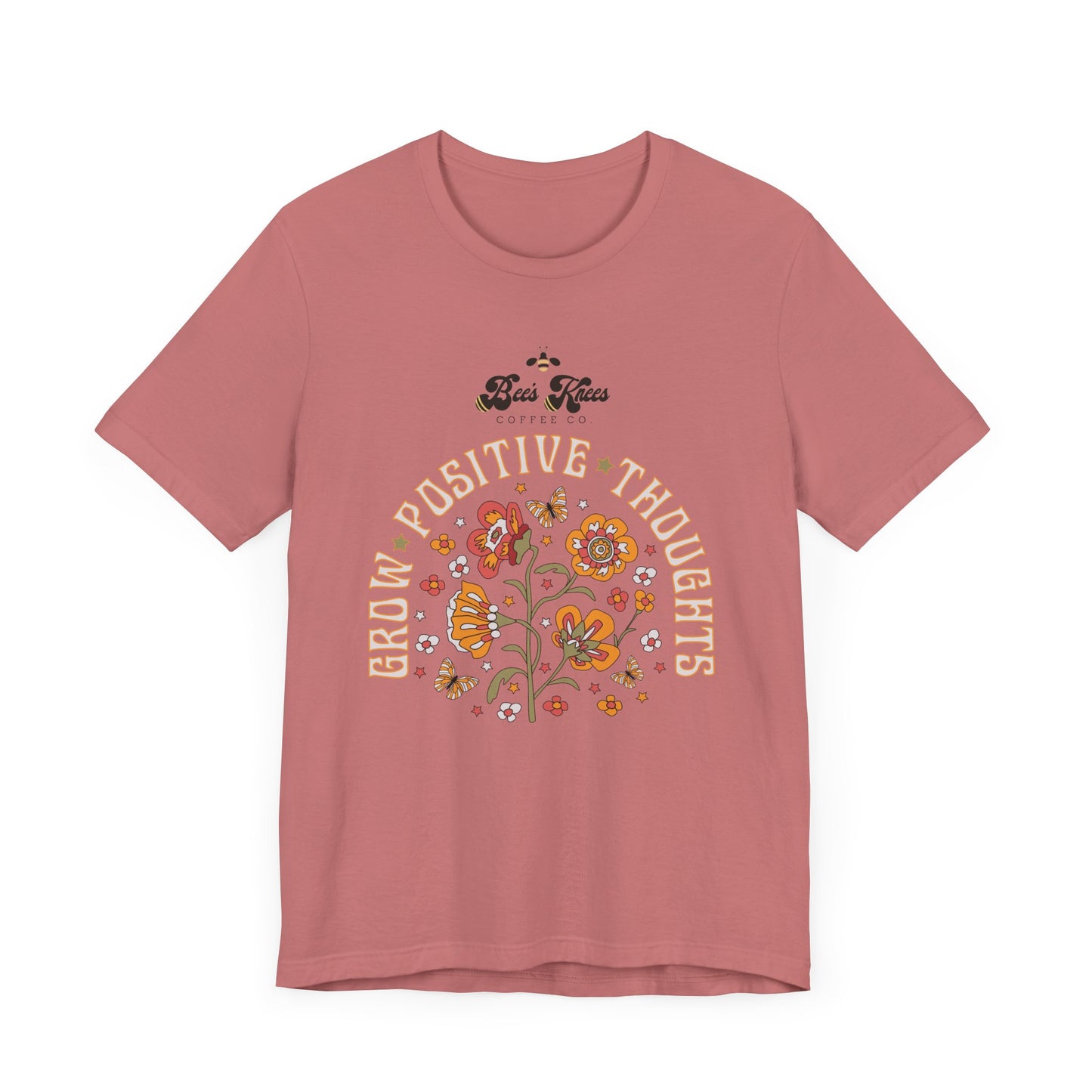 Bee's Knees Positive Thoughts Tee - Unisex Short Sleeve T-Shirt for Mindfulness and Inspiration