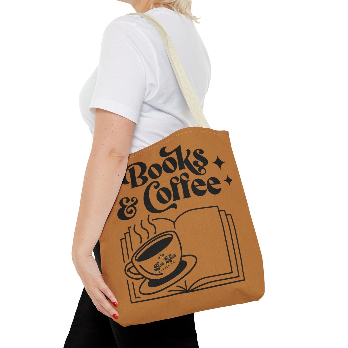Bee's Knees/Coffee & Books Tote Bag (AOP)