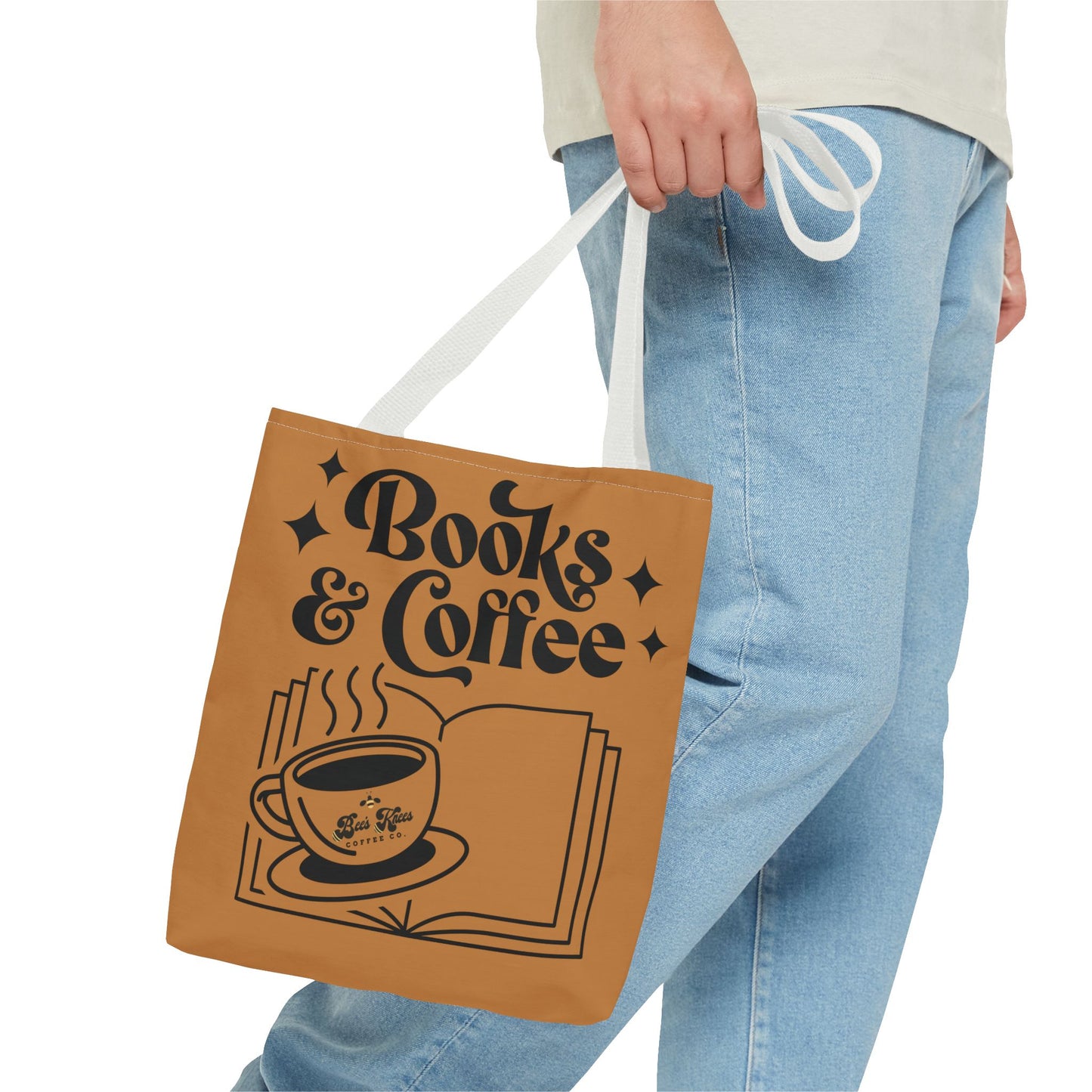 Bee's Knees/Coffee & Books Tote Bag (AOP)