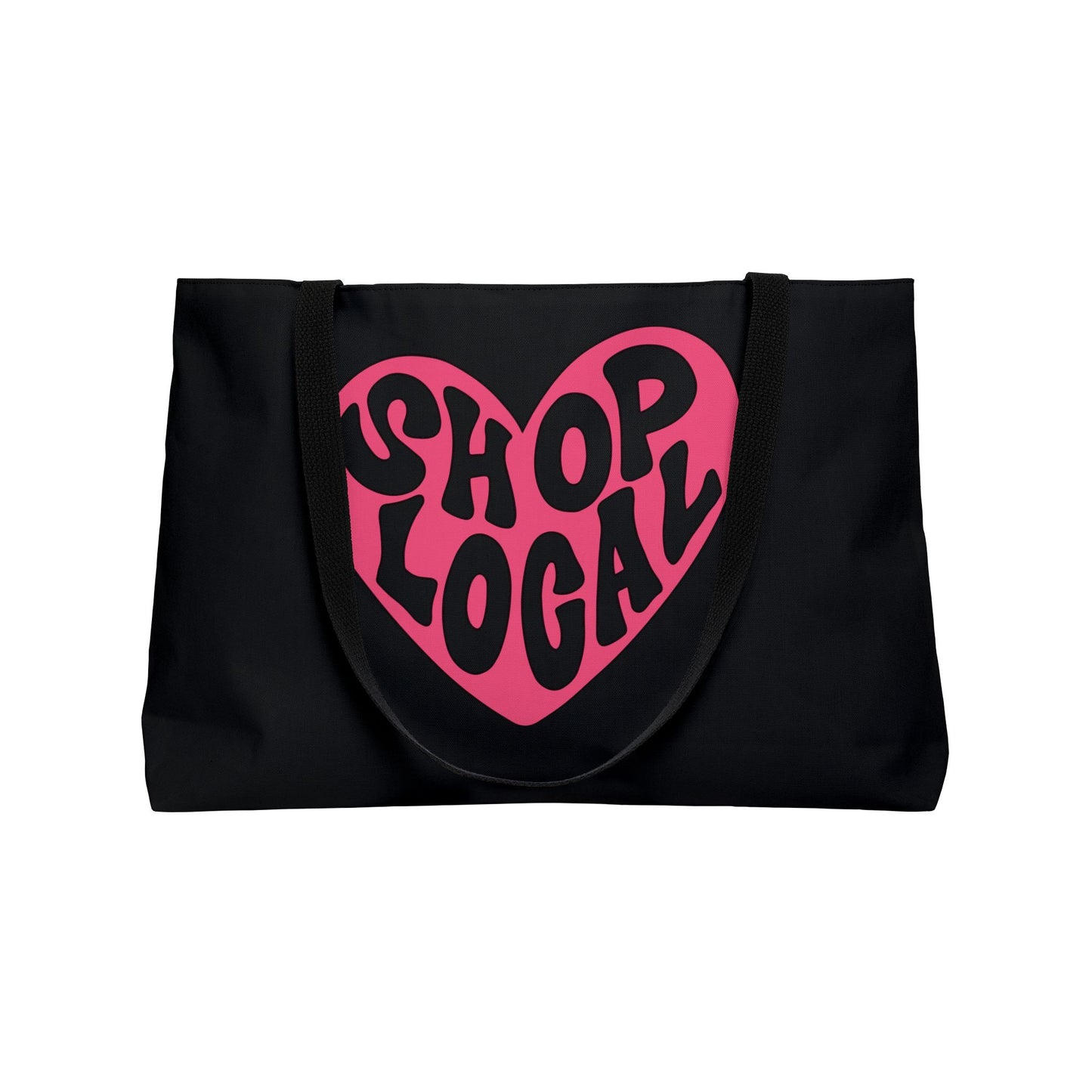 Shop Local Heart Weekender Tote Bag - Eco-Friendly Travel Bag for Shoppers & Adventurers