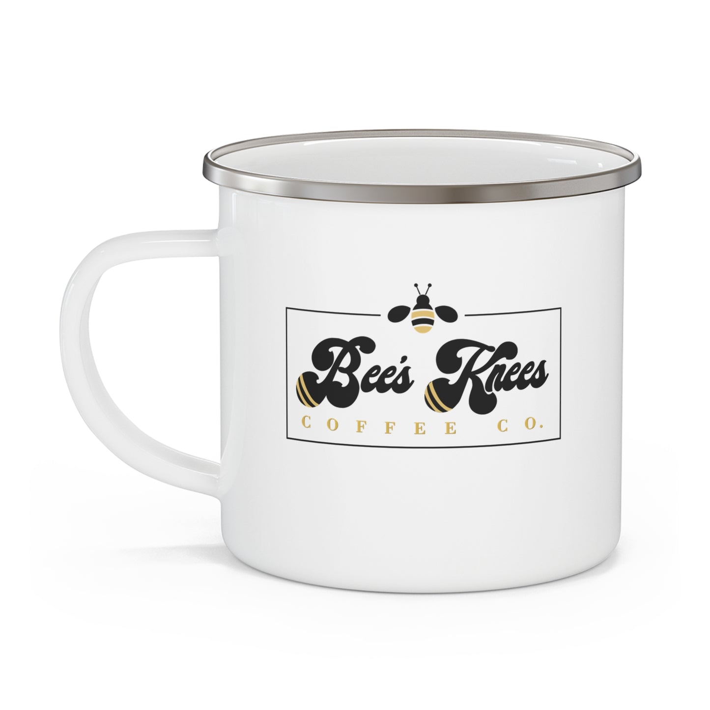 Biggest Adventure/Bee's Knees Logo Enamel Camping Mug