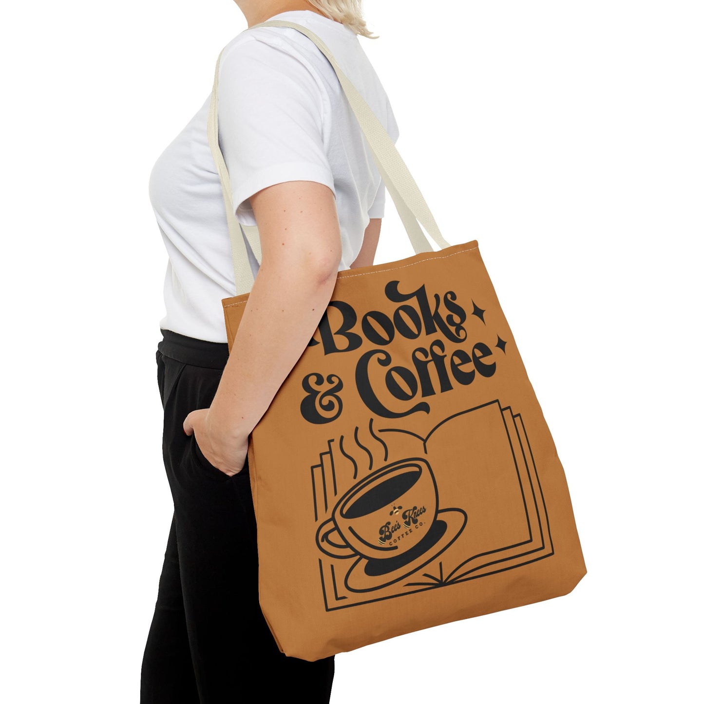 Bee's Knees/Coffee & Books Tote Bag (AOP)