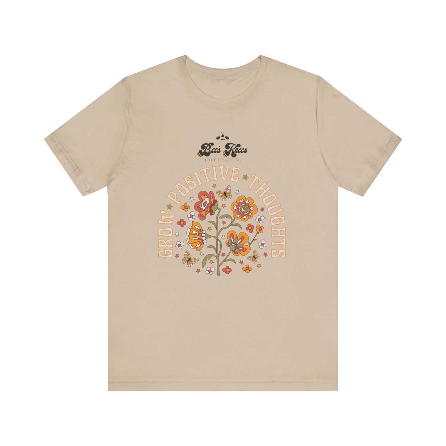 Bee's Knees Positive Thoughts Tee - Unisex Short Sleeve T-Shirt for Mindfulness and Inspiration