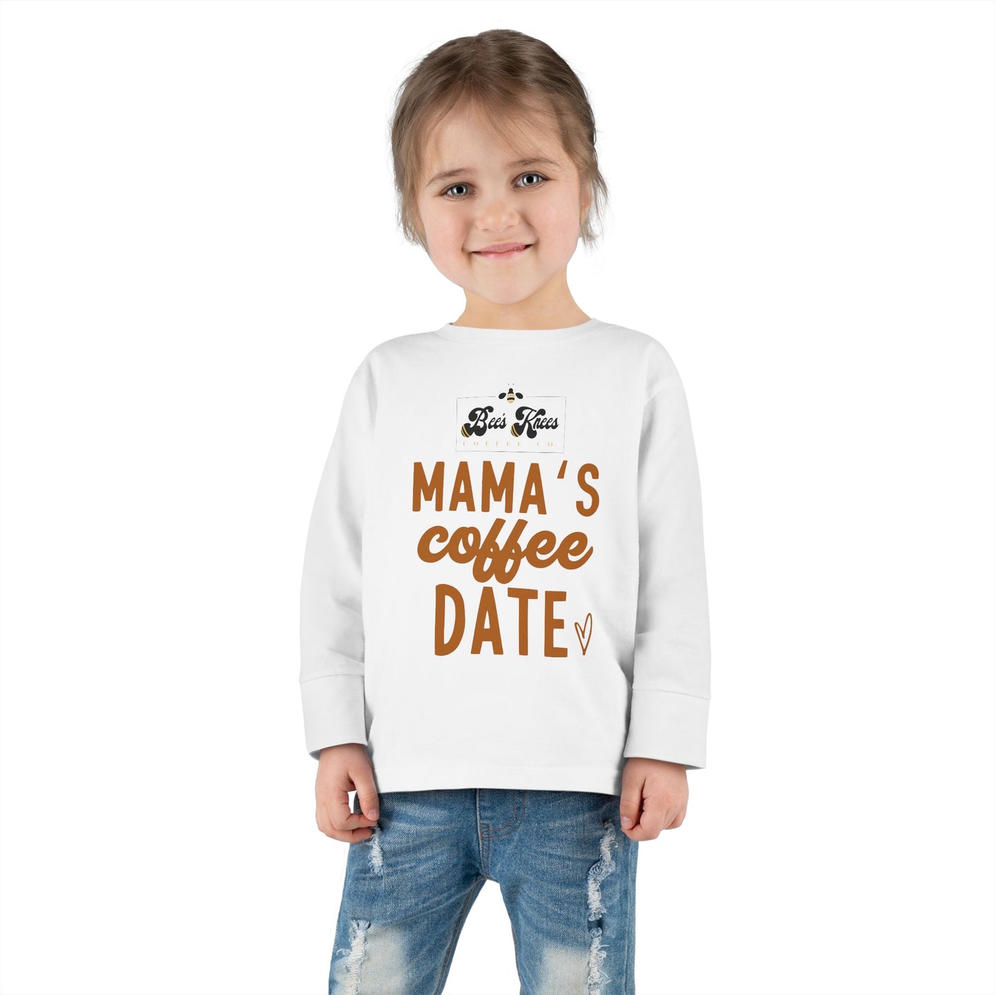 Mama's Bee's Knees Coffee Date Toddler Long Sleeve Tee