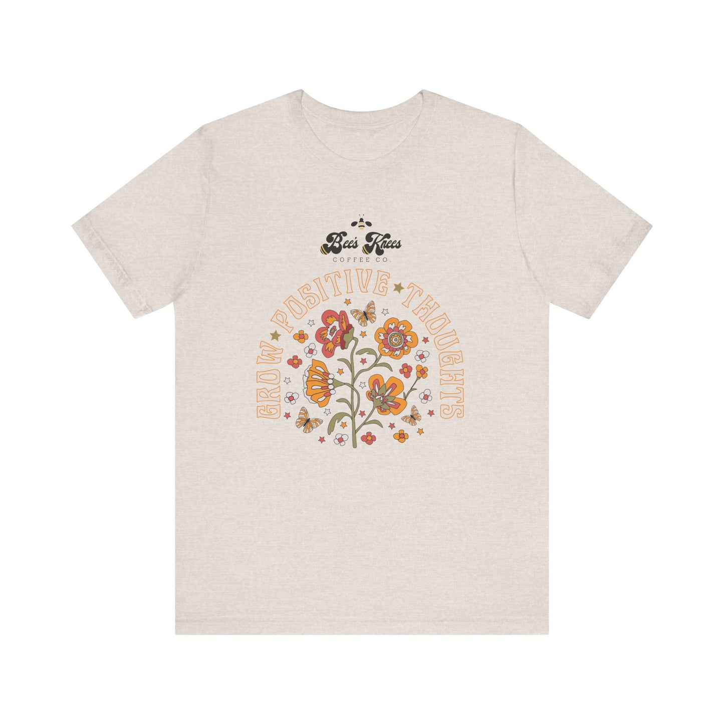 Bee's Knees Positive Thoughts Tee - Unisex Short Sleeve T-Shirt for Mindfulness and Inspiration