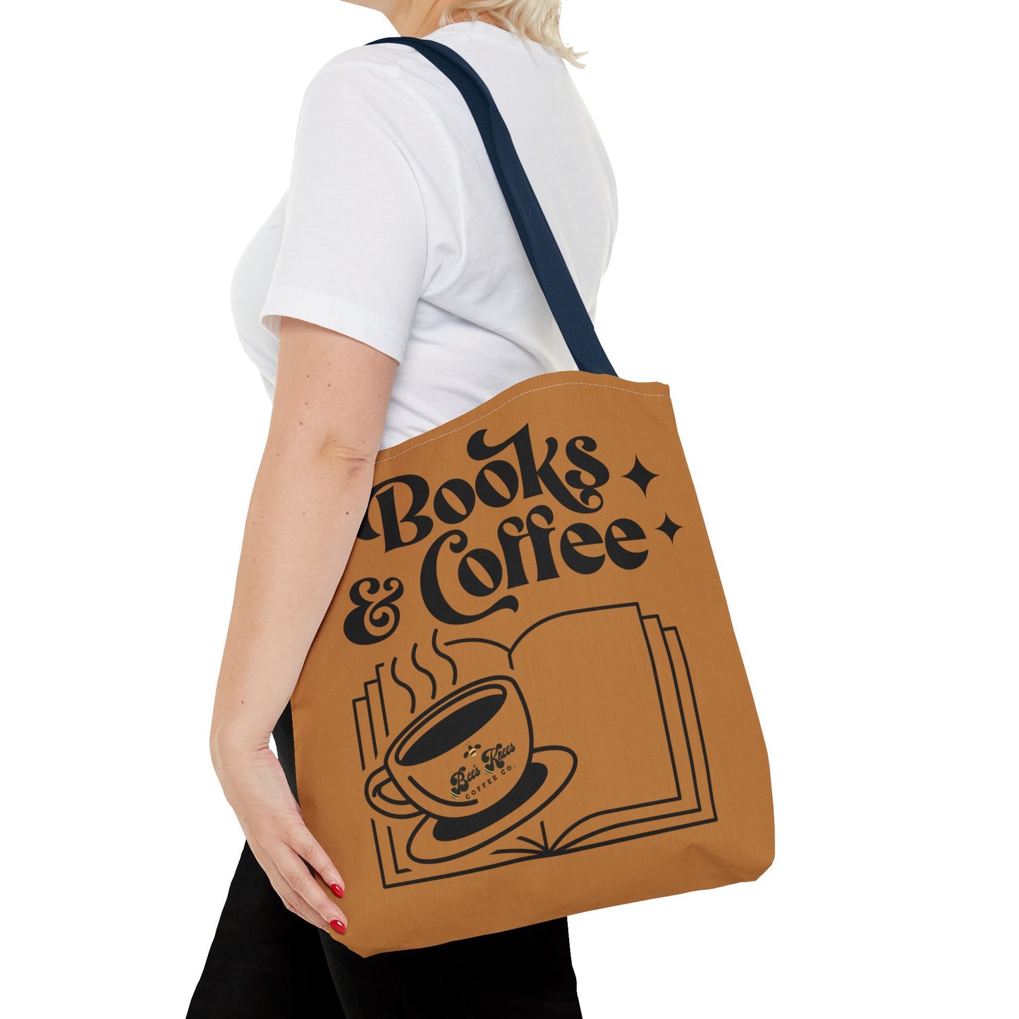 Bee's Knees/Coffee & Books Tote Bag (AOP)