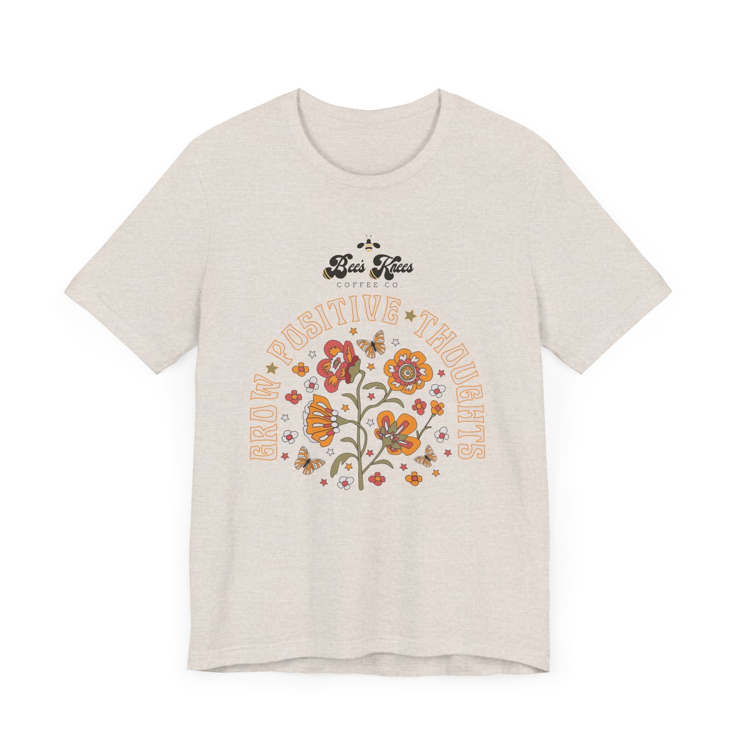 Bee's Knees Positive Thoughts Tee - Unisex Short Sleeve T-Shirt for Mindfulness and Inspiration
