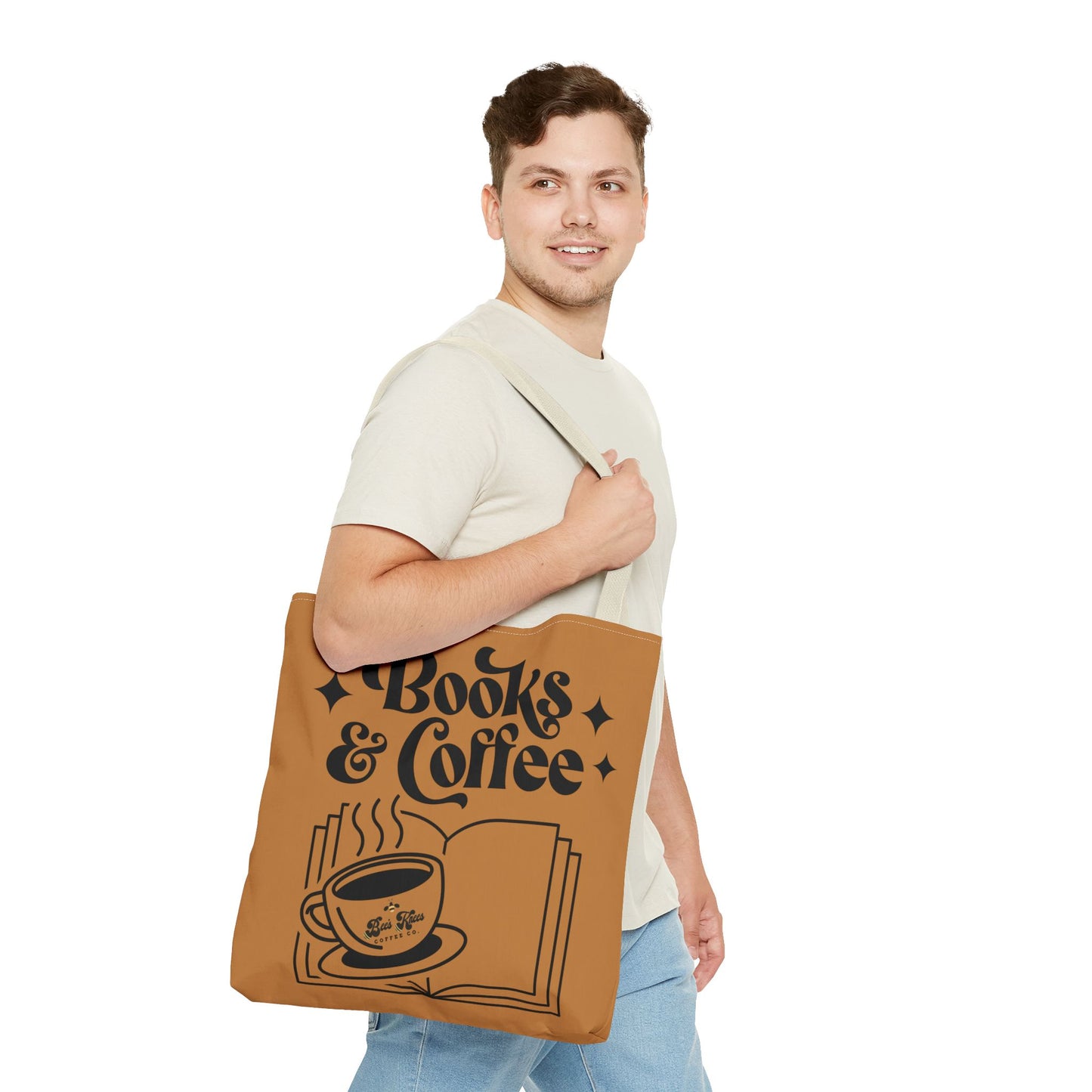Bee's Knees/Coffee & Books Tote Bag (AOP)