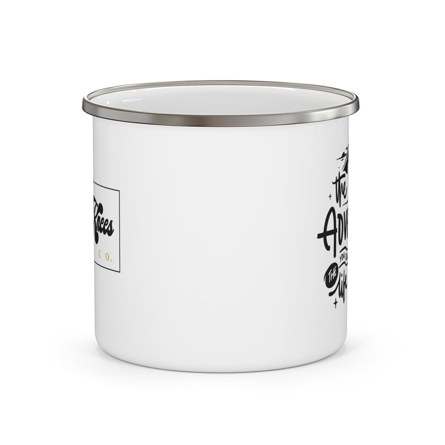 Biggest Adventure/Bee's Knees Logo Enamel Camping Mug