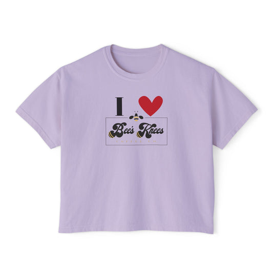 I Love Bees Knees Coffee Co. Women's Boxy Tee - Cute Casual Top for Coffee Lovers