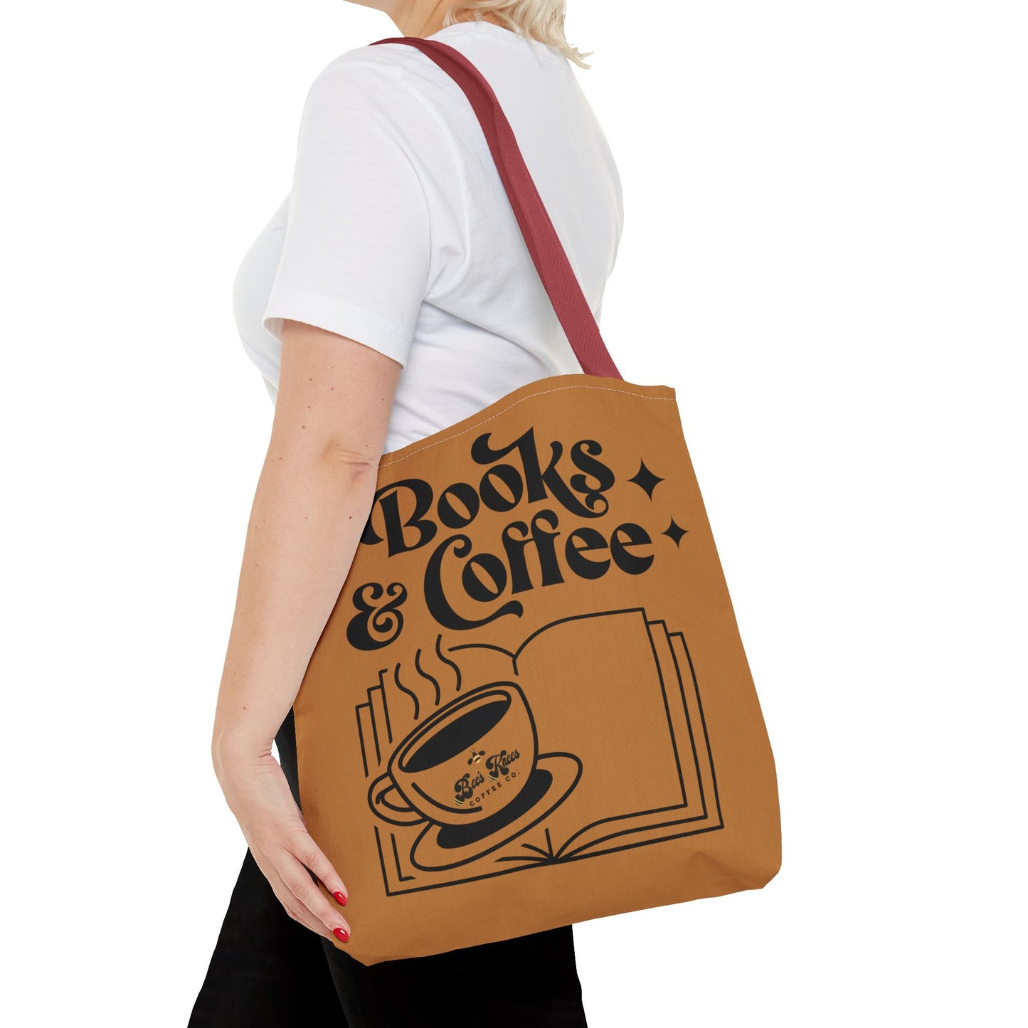 Bee's Knees/Coffee & Books Tote Bag (AOP)