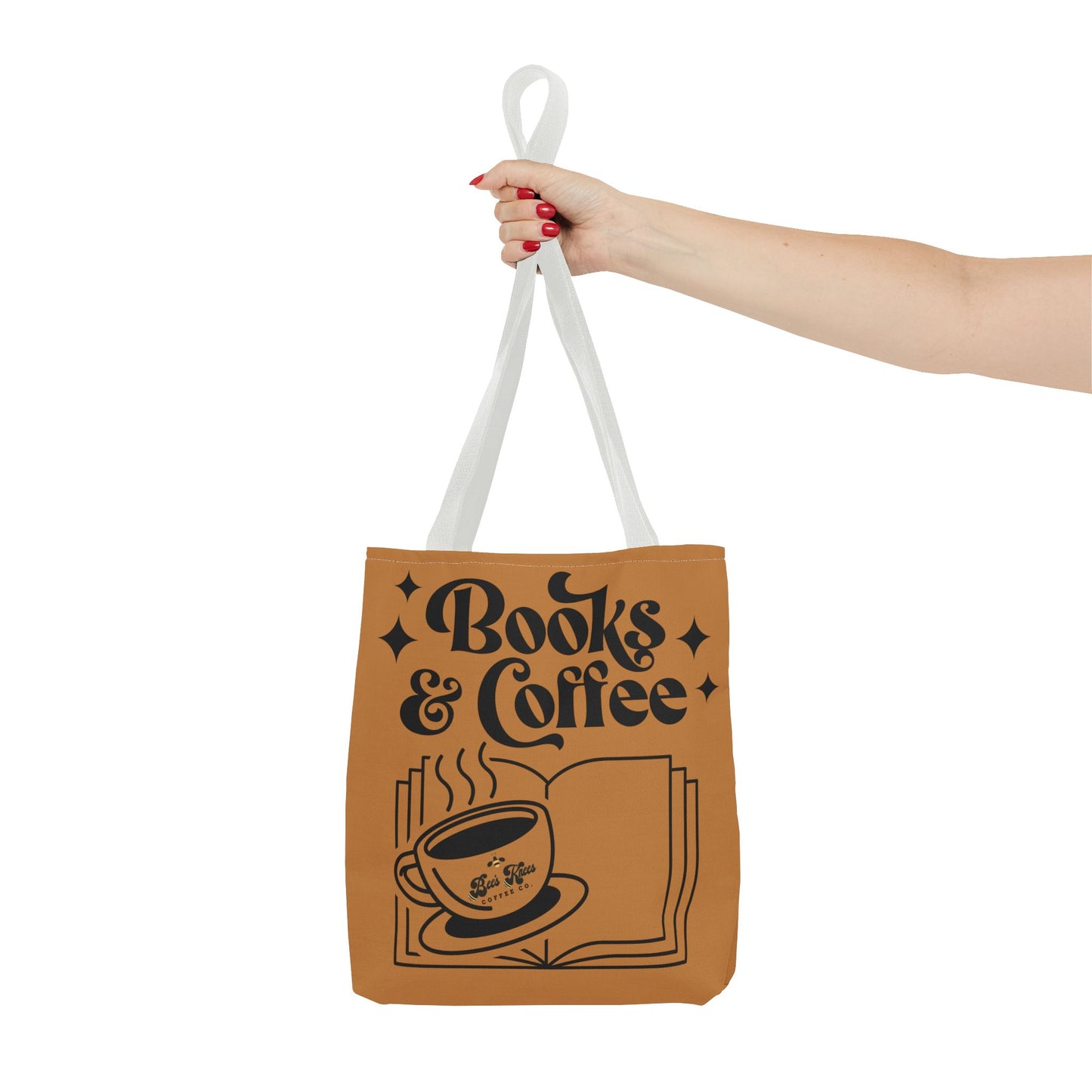 Bee's Knees/Coffee & Books Tote Bag (AOP)
