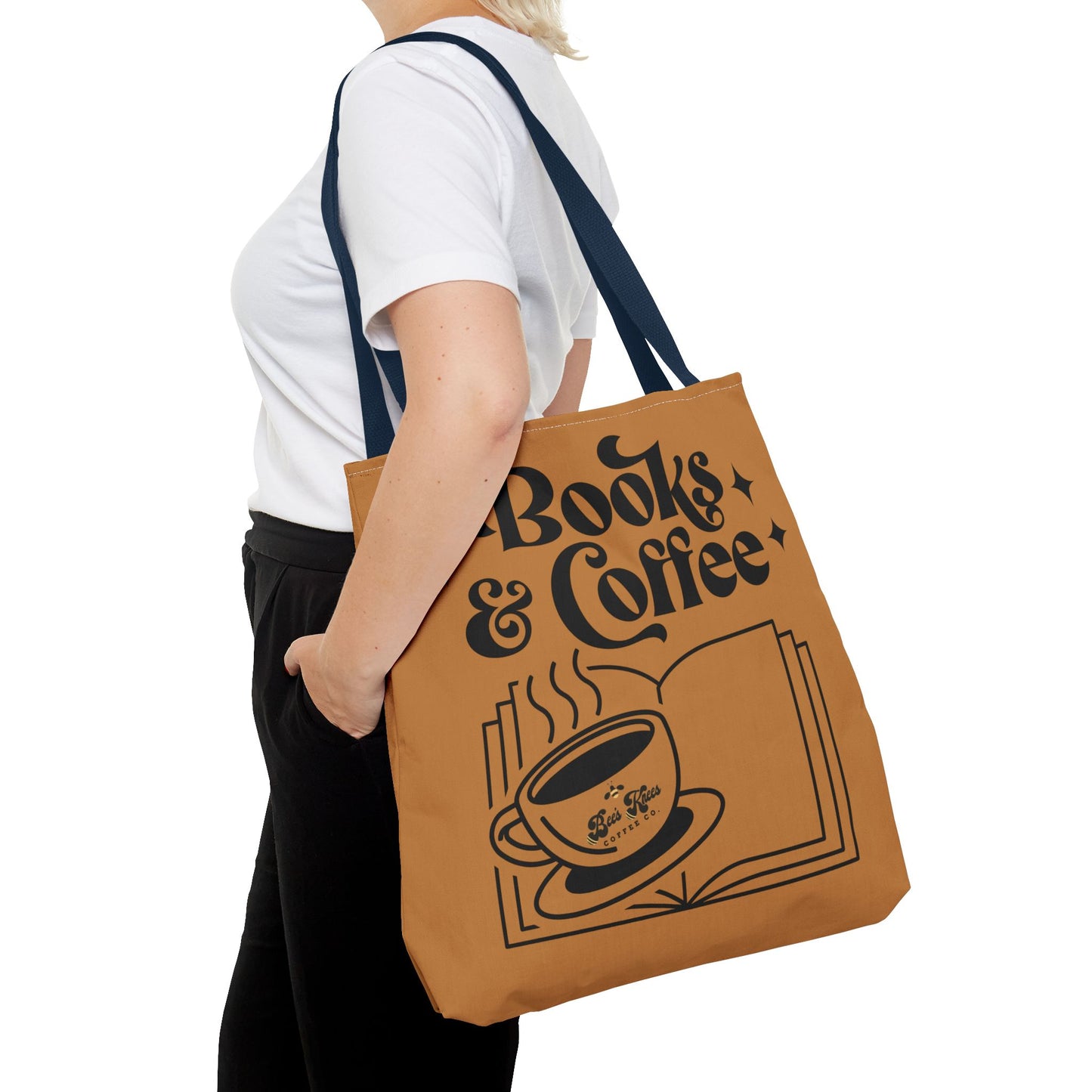 Bee's Knees/Coffee & Books Tote Bag (AOP)