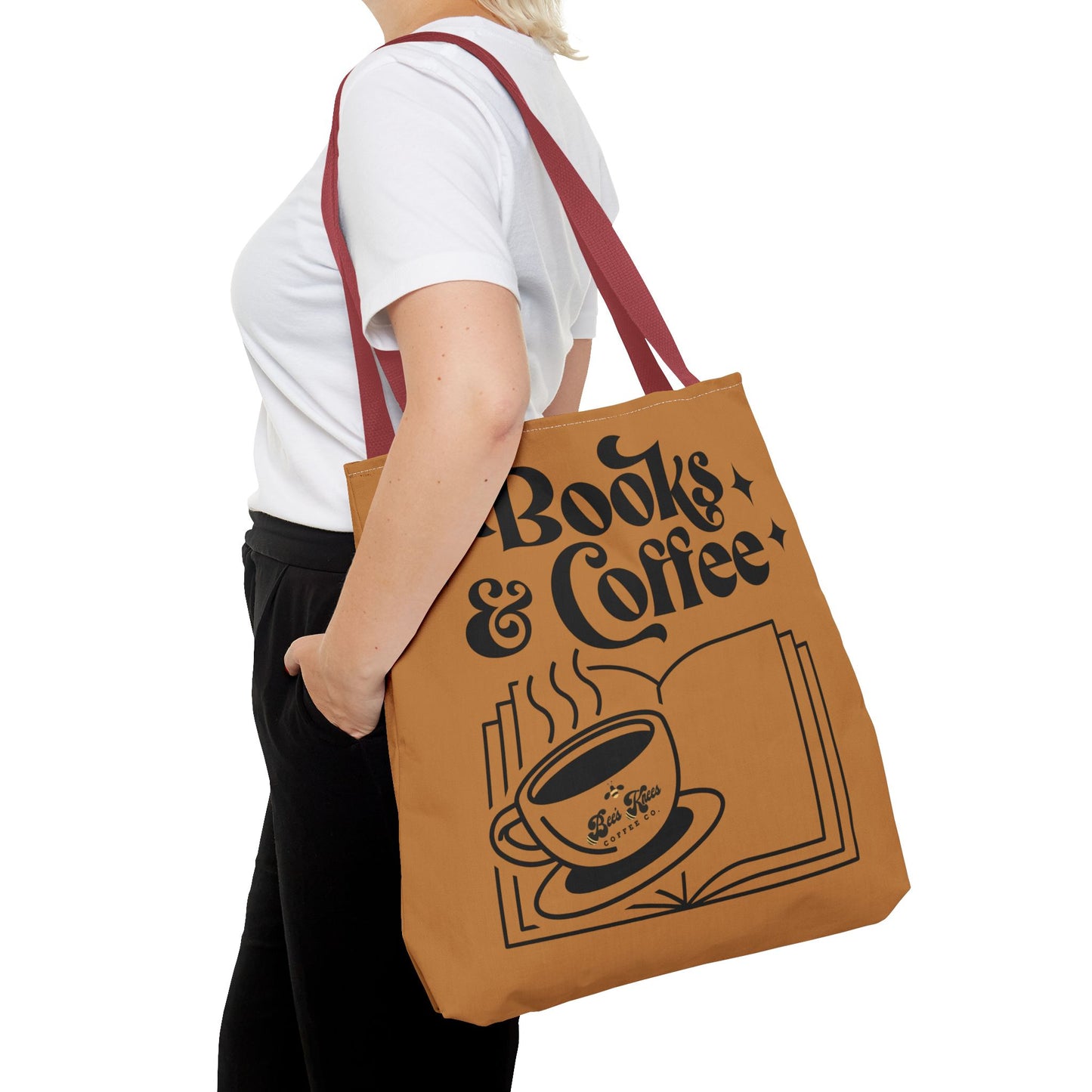 Bee's Knees/Coffee & Books Tote Bag (AOP)