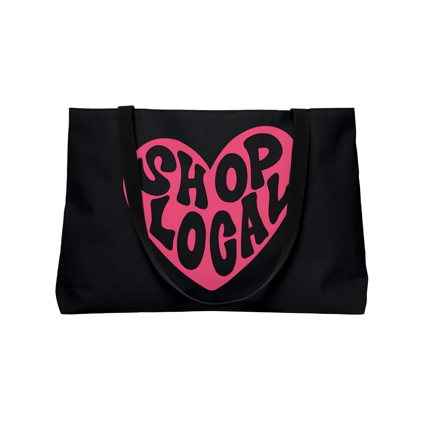 Shop Local Heart Weekender Tote Bag - Eco-Friendly Travel Bag for Shoppers & Adventurers