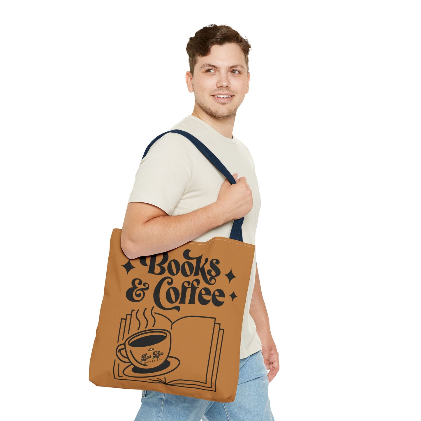 Bee's Knees/Coffee & Books Tote Bag (AOP)
