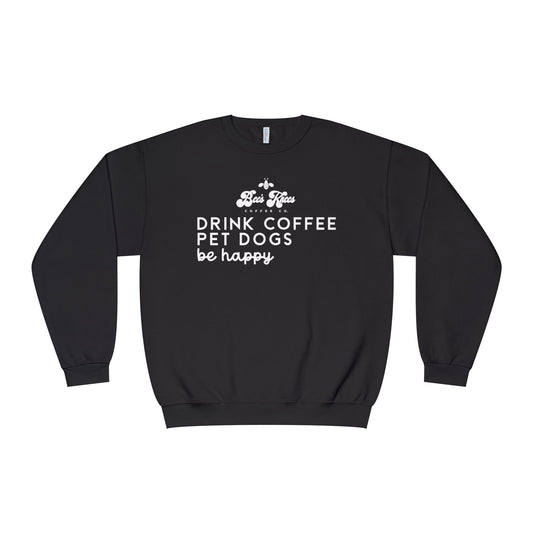 Bee's Knees logo/Drink Coffee, Pet Dogs Unisex NuBlend® Crewneck Sweatshirt